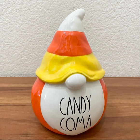 RAE DUNN Candy Coma Candy Corn Gnome Ceramic Halloween Figurine Fall Decor - Picture 10 of 12